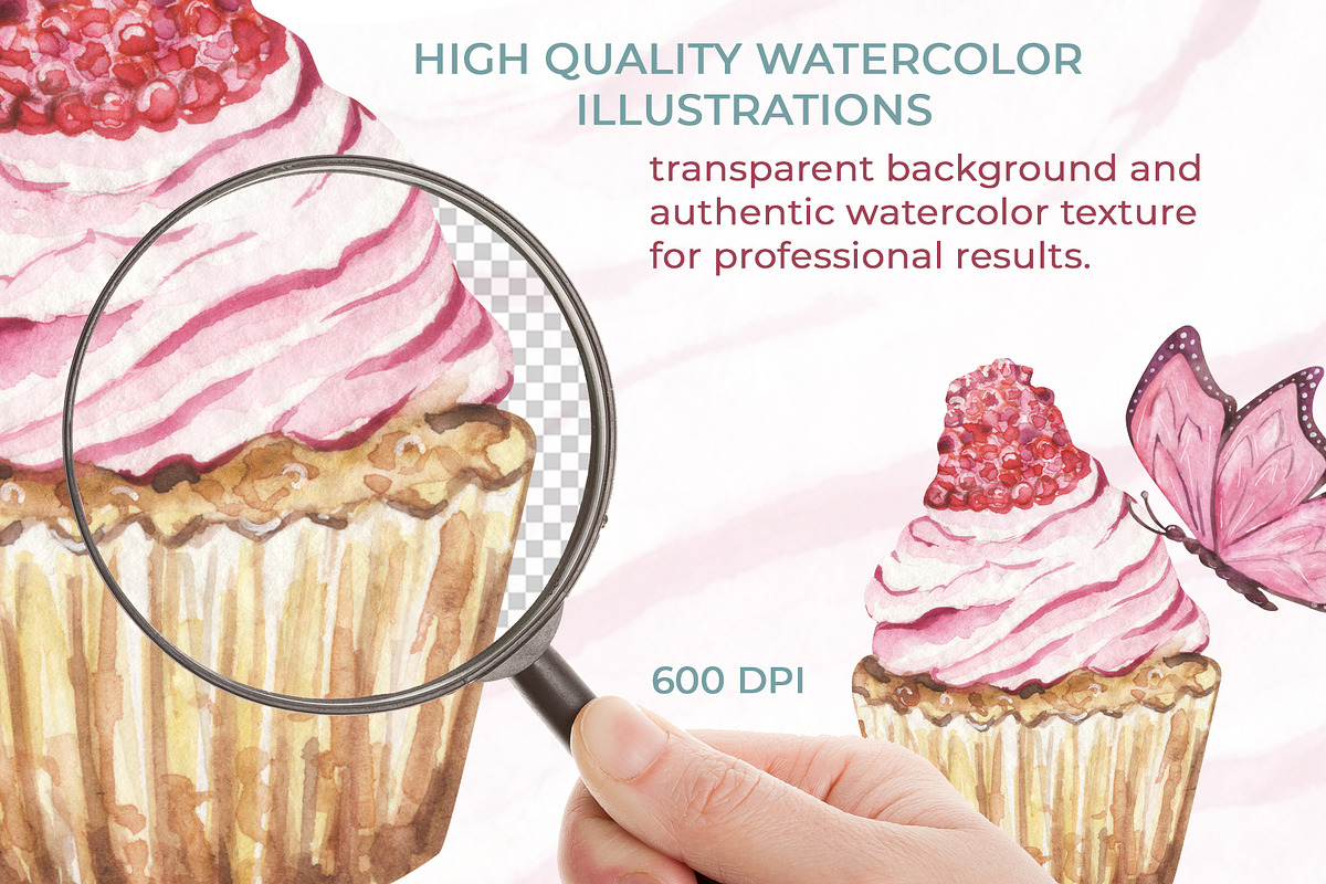 Romantic Watercolor Clipart set, a Decorative Illustration by WatercolorElena (Photo 3 of 11)