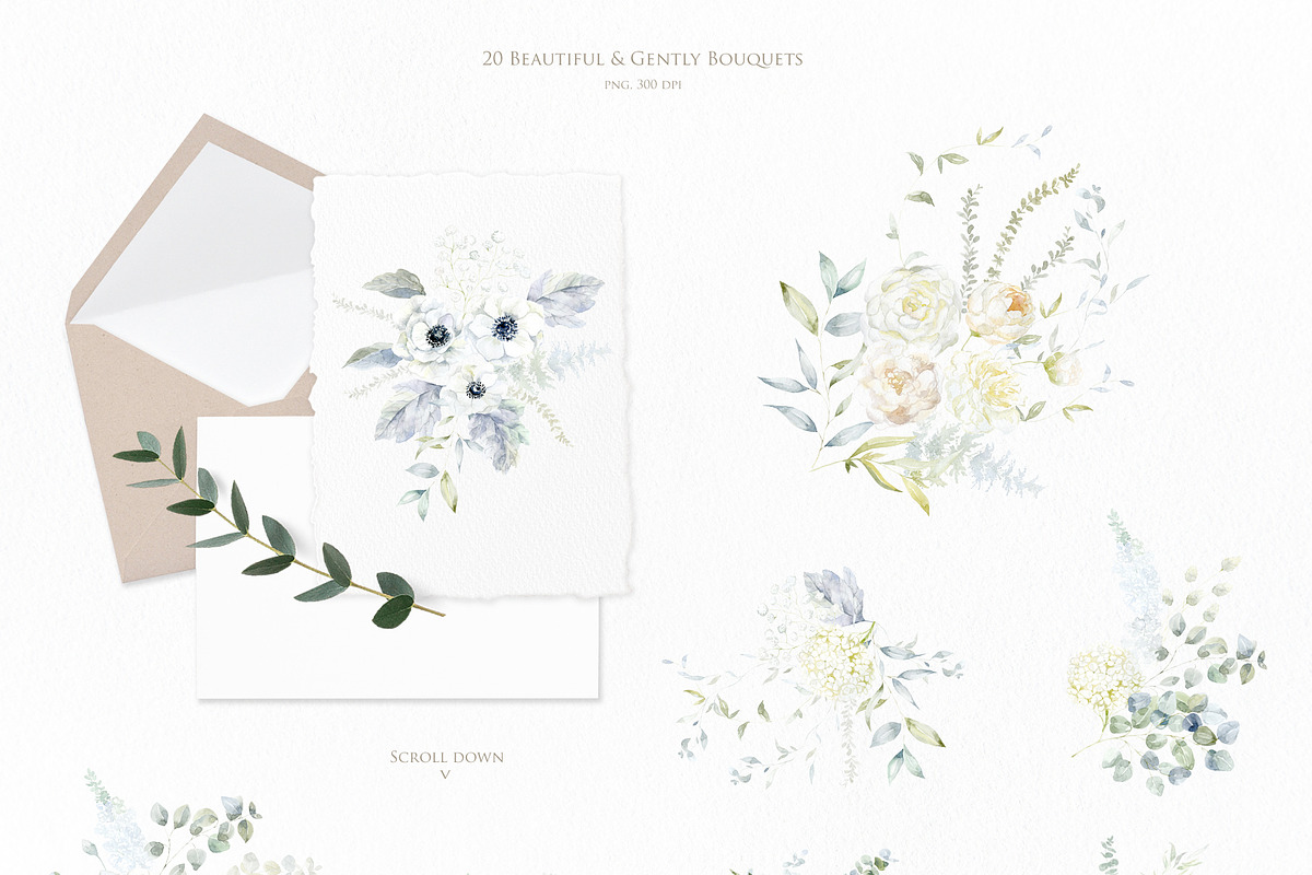 White & Gently Wedding Collection., a Seasonal Illustration by Designwork (Photo 12 of 22)