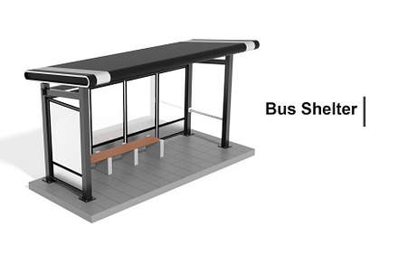 Bus Shelter 3D Model, an Architecture 3D Model by mrfauzi