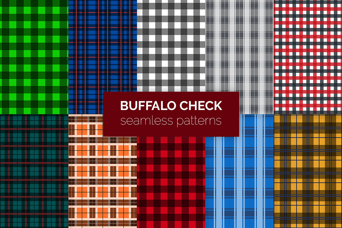 Buffalo Check Seamless Patterns, a Pattern Graphic by 3Y_Design (Photo 1 of 6)