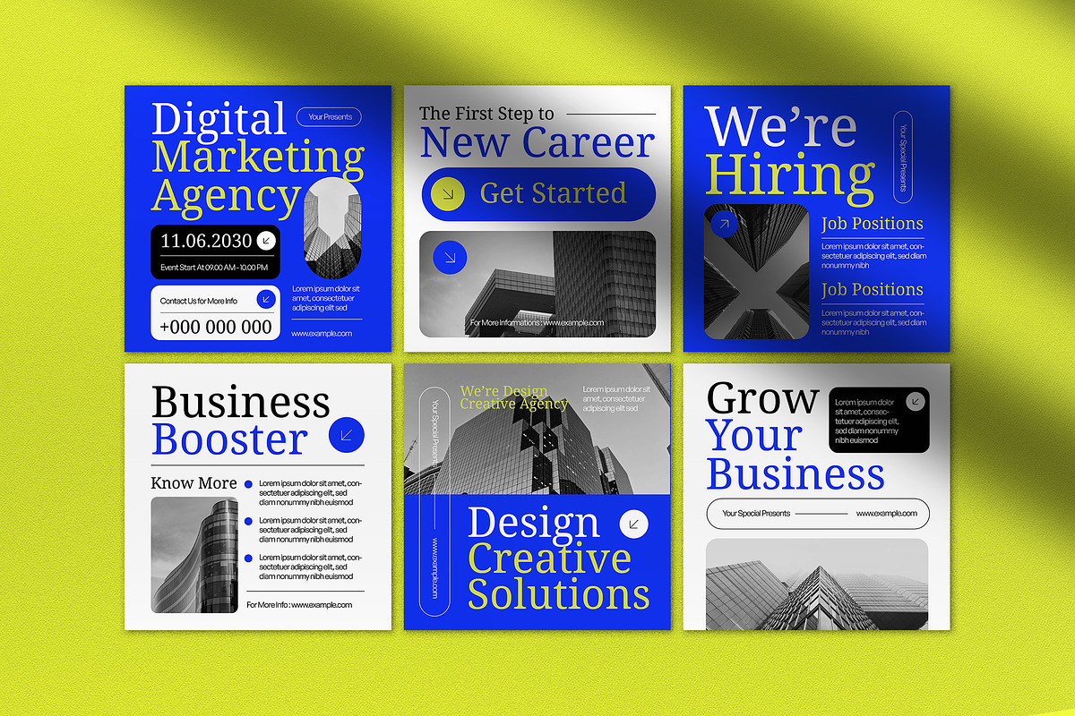Blue Minimalism Business Instagram, a Social Media Template by graphicook (Photo 2 of 5)
