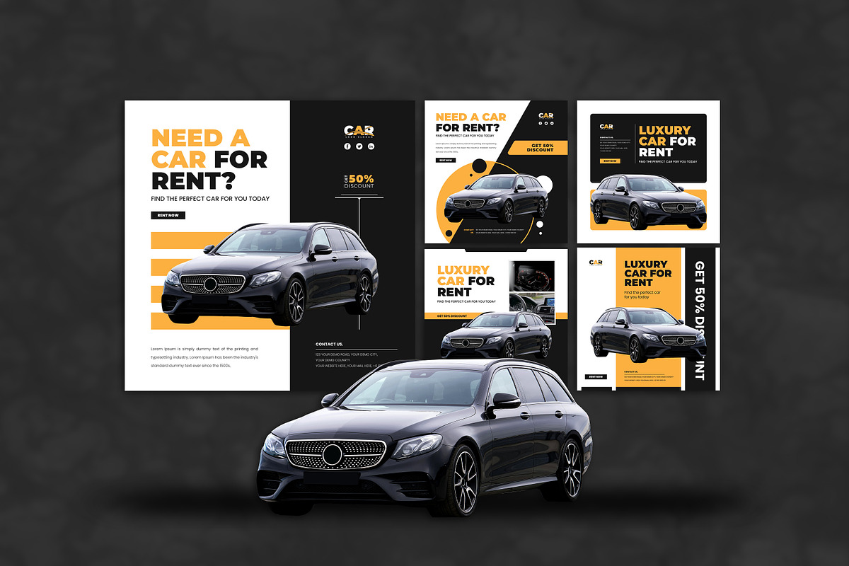 Rent a car social media post, a Social Media Template by Tanmoy Topu (Photo 1 of 5)