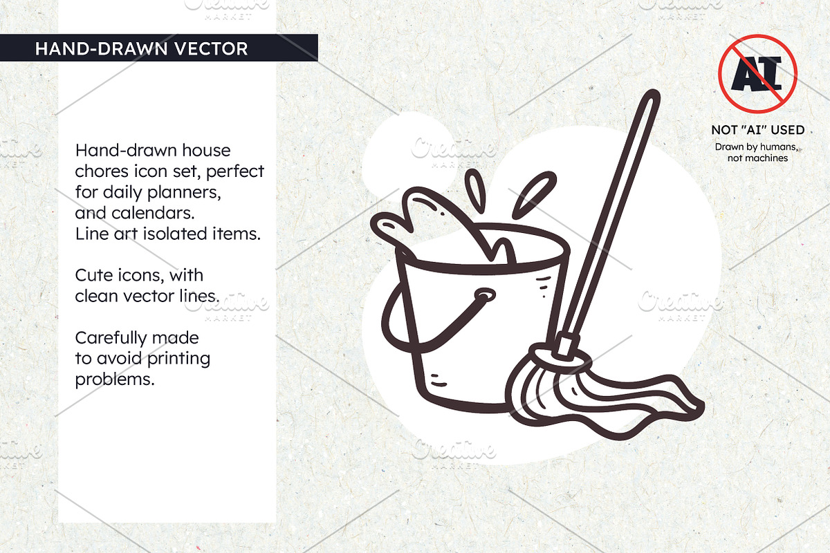 Daily Chores Icon Set, an Outline Icon by insemar (Photo 2 of 5)