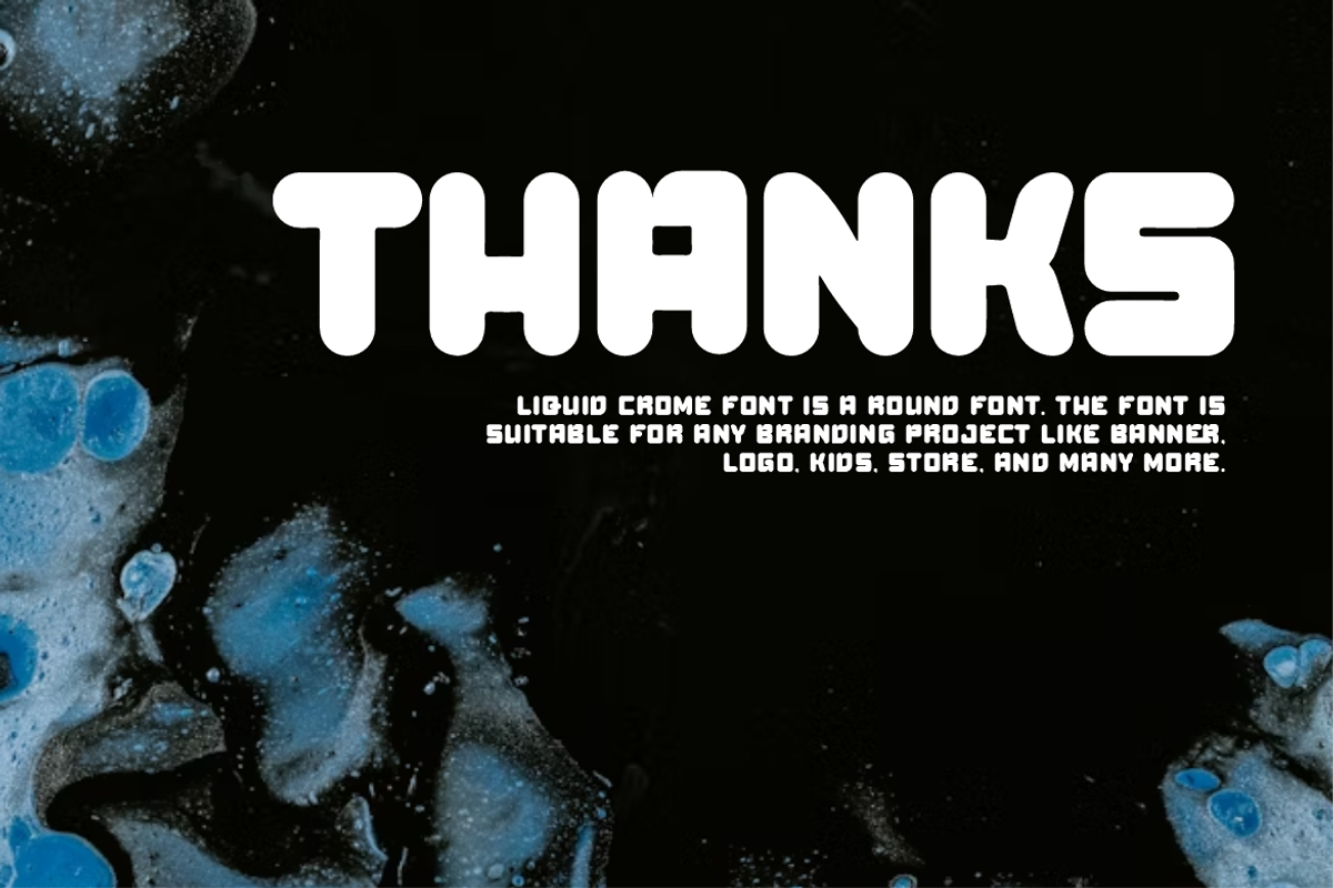 Liquid Crome - Round Font, a Sans Serif Font by Iqsiart Studio (Photo 8 of 8)
