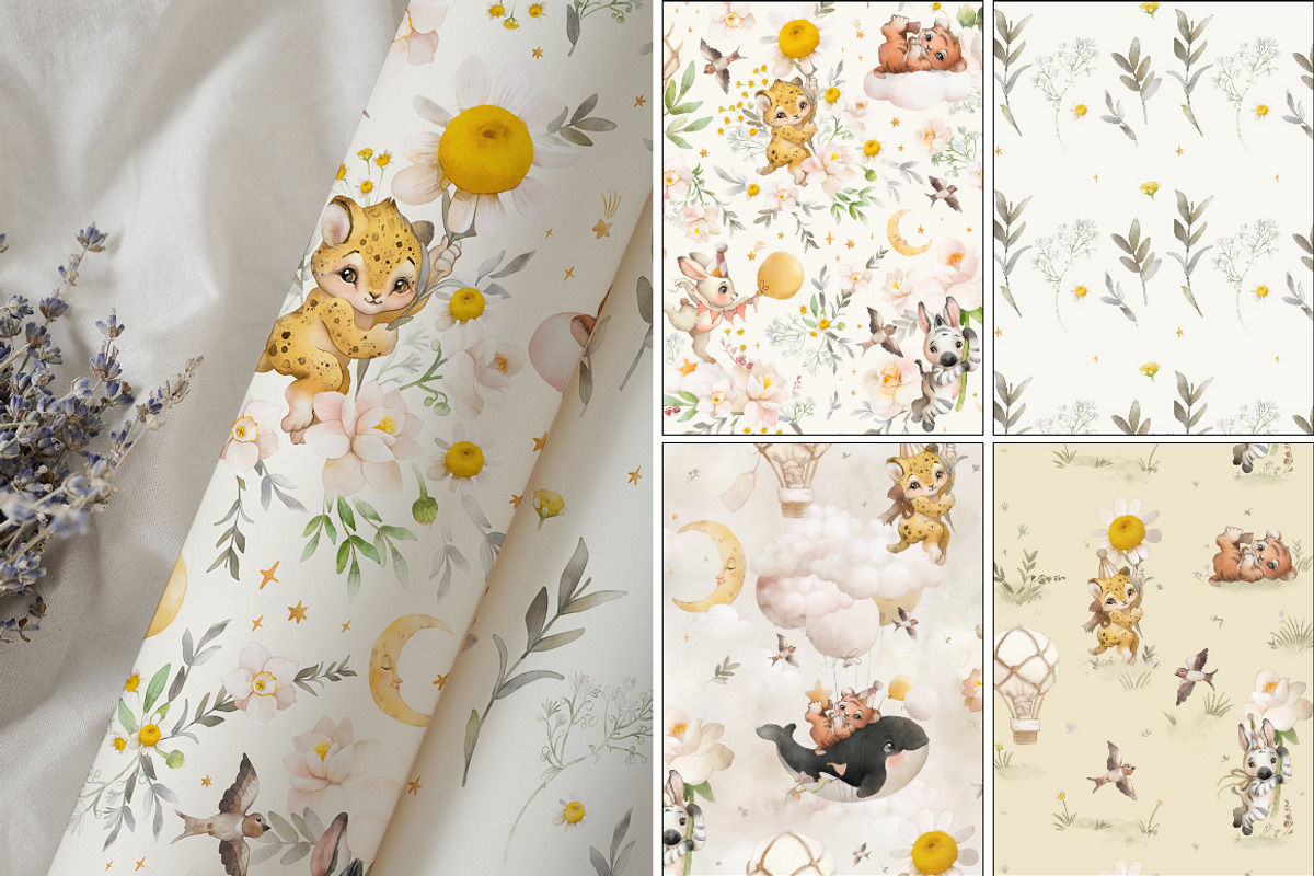Boho baby Animal watercolor set, an Animal Illustration by TanyaSchuka (Photo 14 of 17)