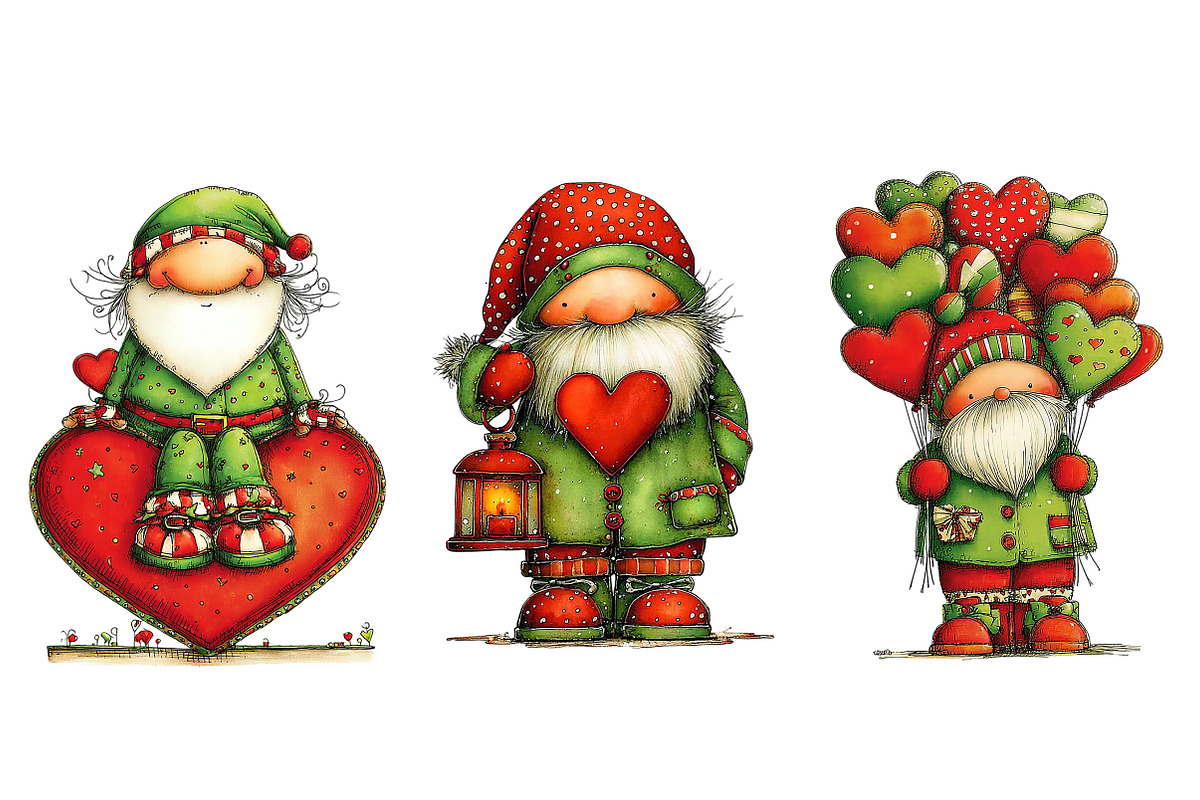 Quirky Valentine Santa Clipart, an Illustration by Craft Nest (Photo 4 of 8)