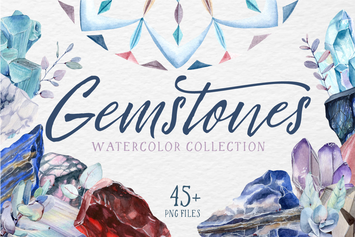GEMSTONES watercolor collection, an Illustration by Lemaris (Photo 1 of 8)