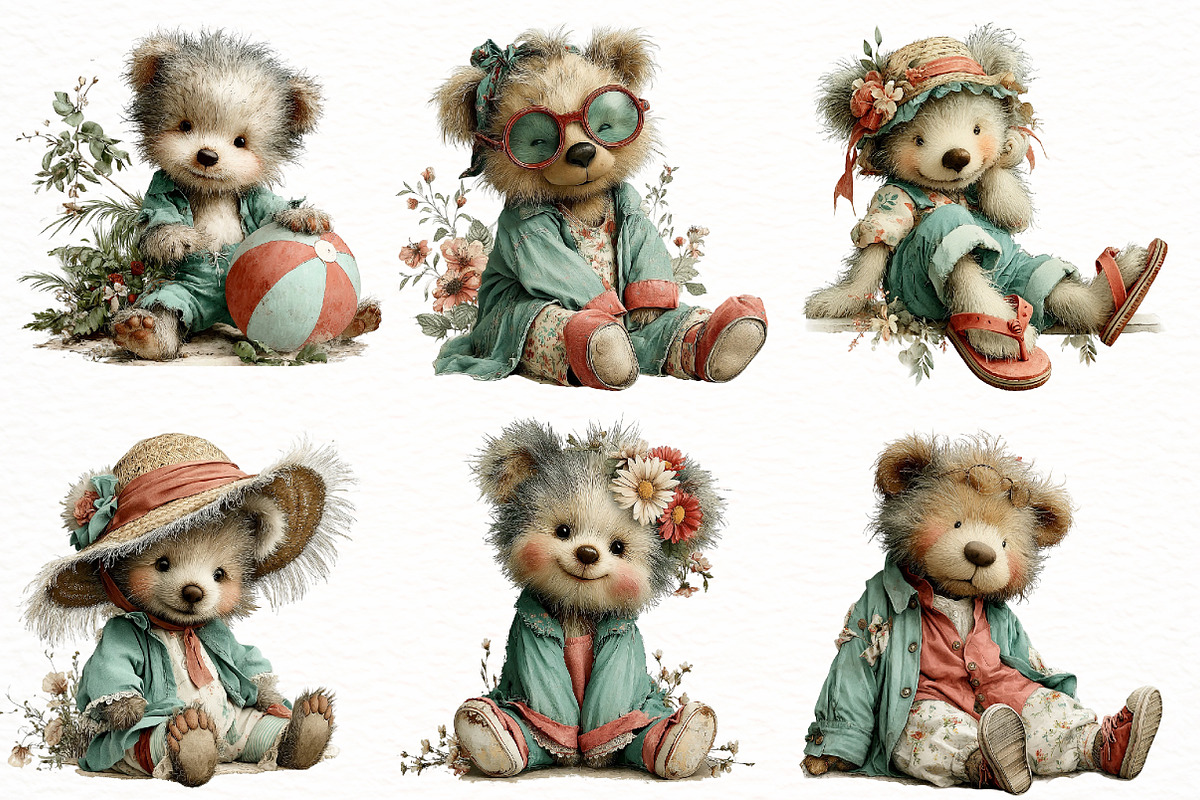 Whimsical SUmmerTeddy Bear Clipart, an Illustration by Designworld (Photo 4 of 5)