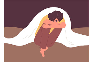 Depression and loneliness concept, a Person Illustration by Good Studio