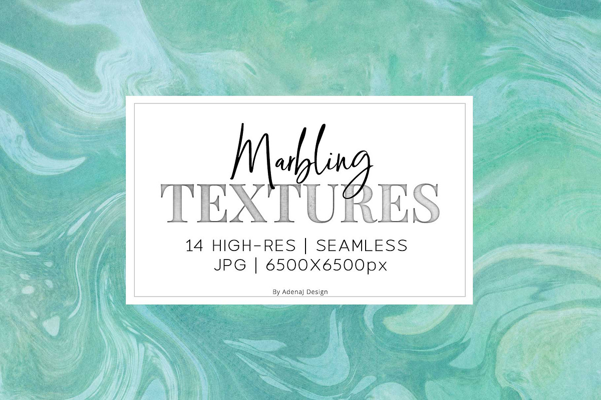14 Blue Green Marbling Textures, a Texture Graphic by AdenaJ (Photo 1 of 16)