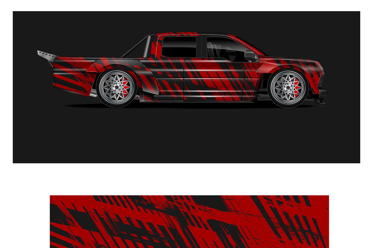 Dynamic Red Car Wrap Design, an Empty State Illustration by CarWrap design (Photo 3 of 4)