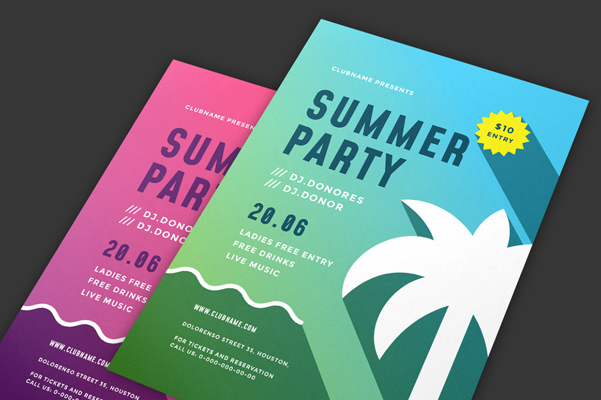 Summer Party Flyer Template, a Flyer Template by Vasya Kobelev (Photo 2 of 5)