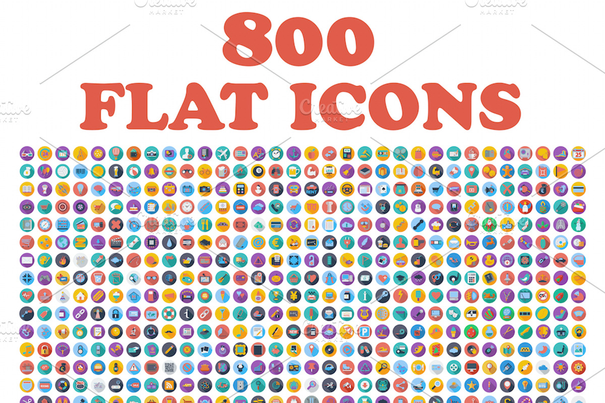 Set of 800 flat icons., an Icon by Oleksii