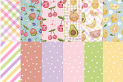 Kawaii Fruits Watercolor Clipart, an Illustration by Estúdio Lin (Thumbnail 2 of 3)