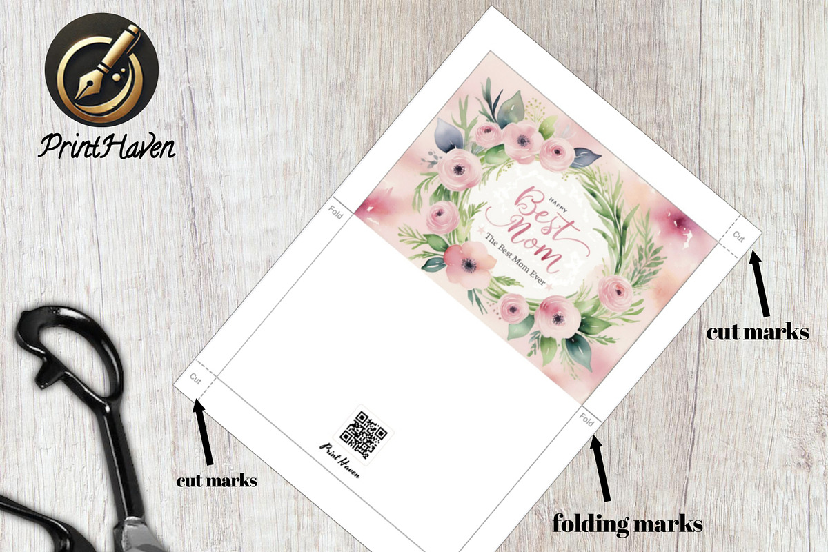 Printable Mother’s Day Card – 7x5, a Card Template by Print Haven (Photo 2 of 4)