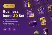 Profit- Business Icons 3D Set, a 3D by Laimmilka (Thumbnail 1 of 5)