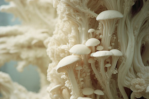 Ivory Mushroom Fantasy, a Background Photo by k.tay