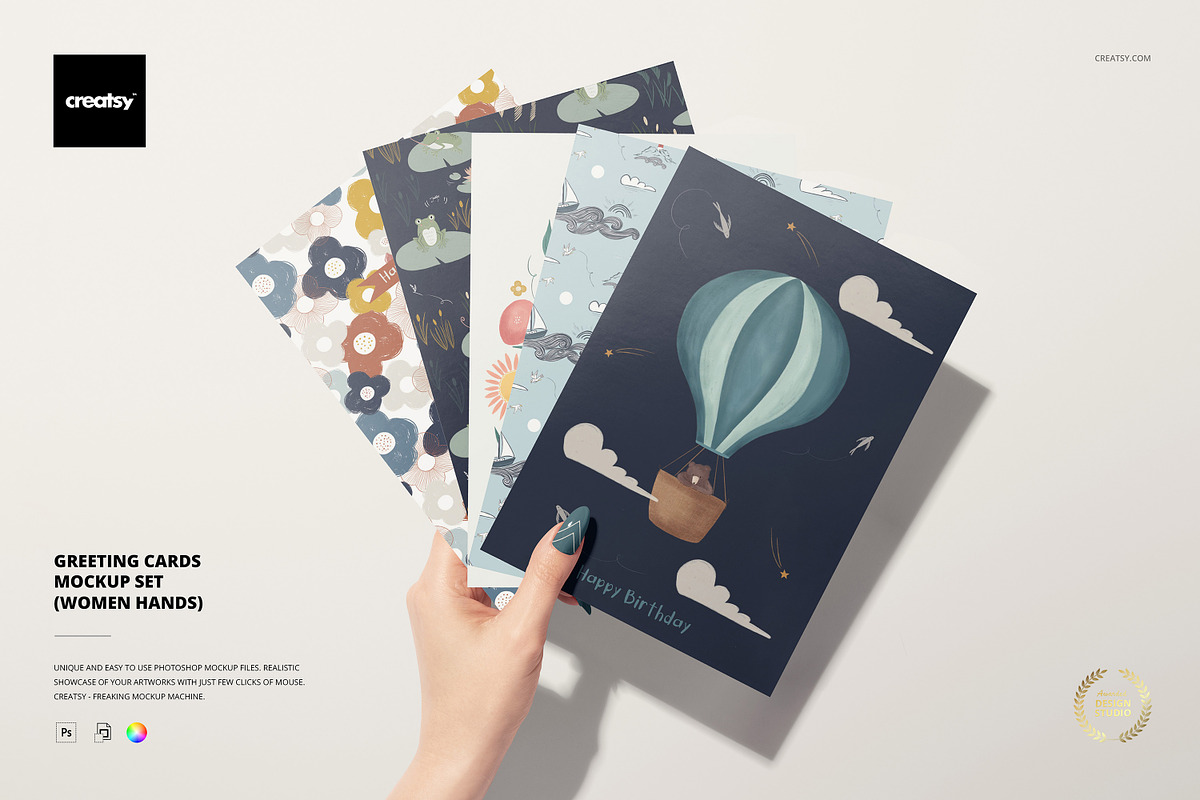 Greeting Cards Mockup Set, a Product Mockup by creatsy5 (Photo 1 of 12)