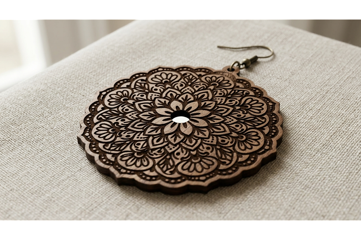Mandala Earring Vector, an Object Graphic by hafijul (Photo 2 of 11)