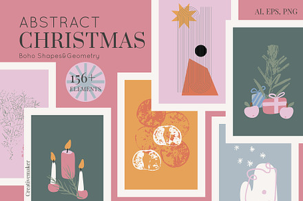 Abstract Vintage Christmas. Boho