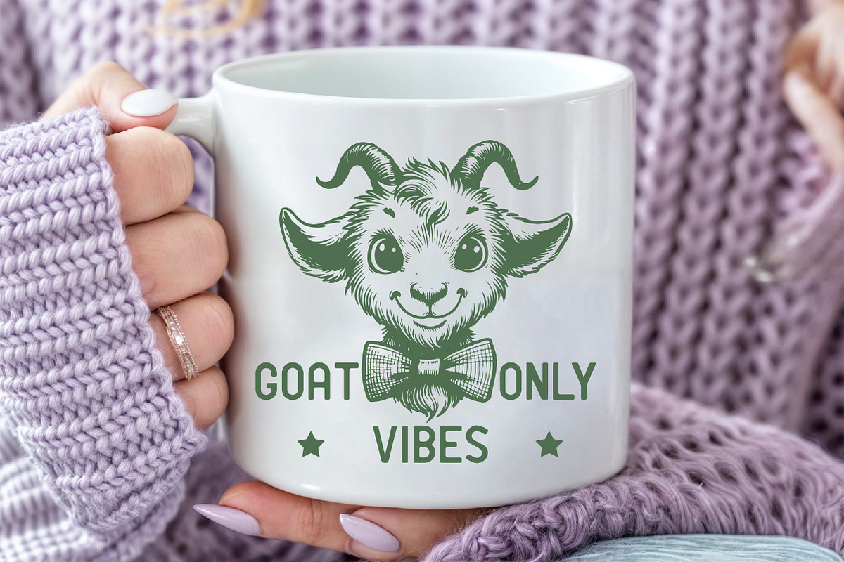 Retro Goat Art with Chill Vibes, an Illustration by Pixels.Craft (Photo 3 of 7)