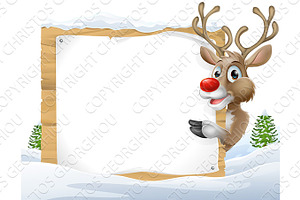 Christmas Reindeer Sign