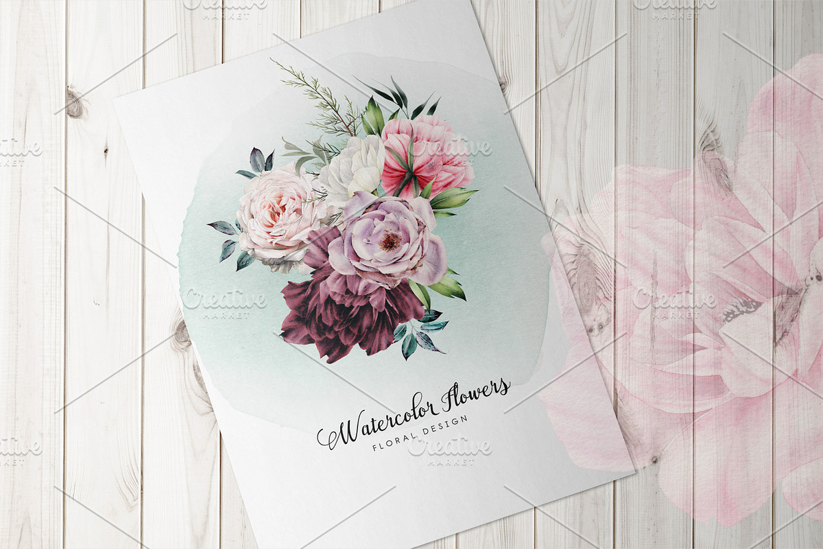 SALE Watercolor flowers, a Decorative Illustration by ollalya (Photo 7 of 12)