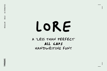 LORE All Caps Handwritten Font, a Font by TYPEHEIST