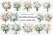 Watercolor White Boho Wedding Floral, an Illustration by Designworld (Thumbnail 1 of 5)