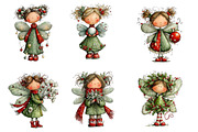 Christmas Whimsical Fairy Clipart, an Illustration by Designworld (Thumbnail 3 of 5)