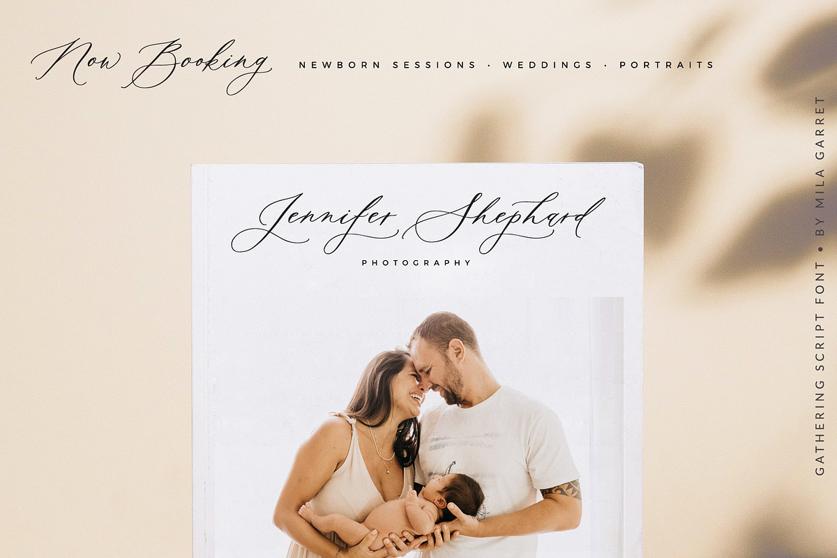 Gathering Calligraphy Wedding Script, a Script Font by Mila Garret (Photo 2 of 17)
