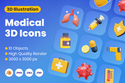 Medical 3D Icons, an Object 3D Model by Rakata Studio (Thumbnail 1 of 3)
