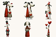 Whimsical Valentine Dog Couple, an Animal Illustration by BusyDaydesign (Thumbnail 4 of 9)