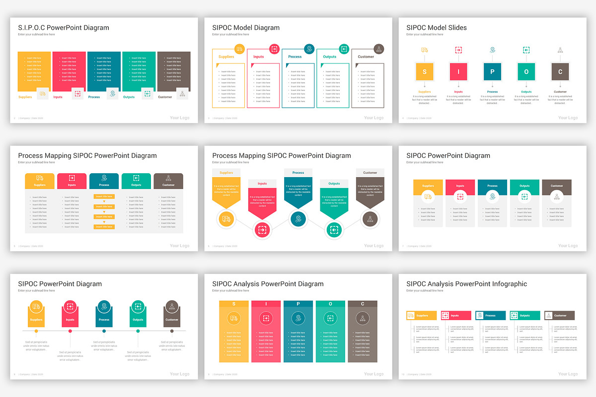 SIPOC Google Slides Diagrams Pack, a Presentation Template by SlideOne