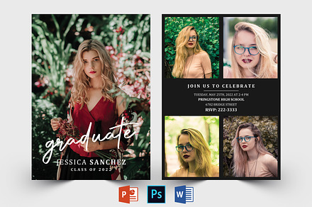 Graduation Announcement Template, a Card Template by Designscozy