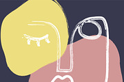 Outline brush hand drawn faces eps, a Decorative Illustration by Mary P (Thumbnail 3 of 4)