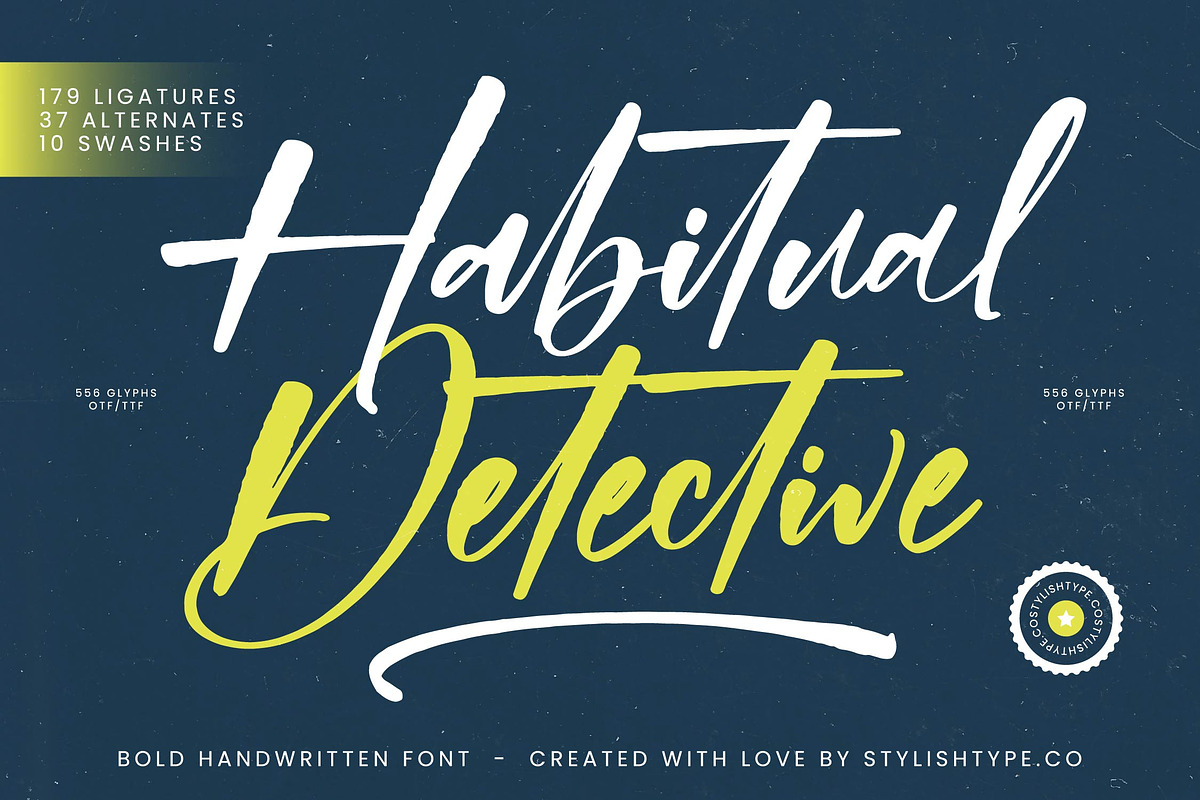 Habitual Detective Bold Handwritten, a Handwritten Font by stylishtype.co (Photo 1 of 20)