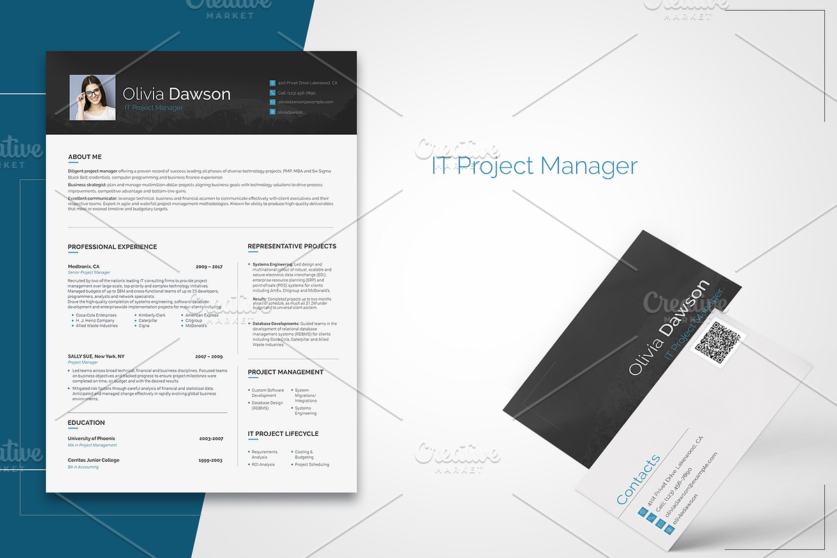 Project Manager Resume for Woman, a Resume Template by MotoCMS (Photo 2 of 2)