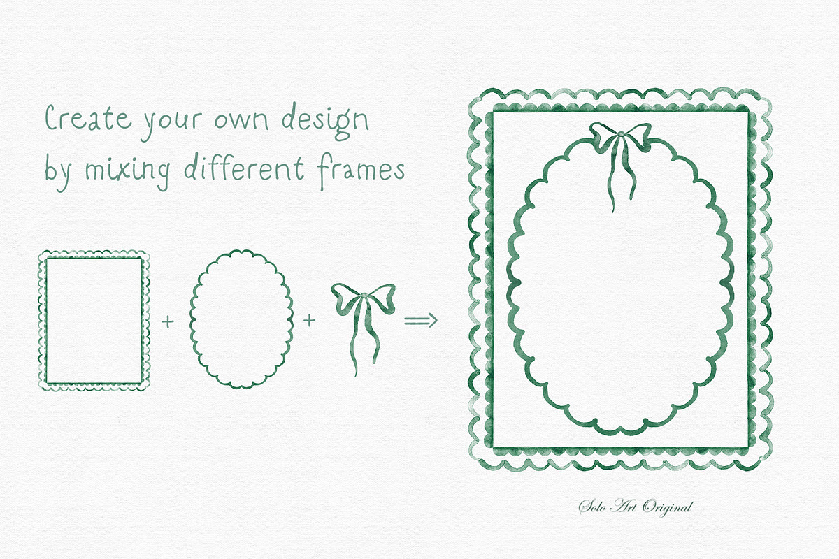 Borders Frames Watercolor Bundle, an Object Graphic by Solo Art Original (Photo 9 of 12)