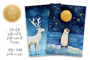 Cute Arctic Animals Postcards & Art