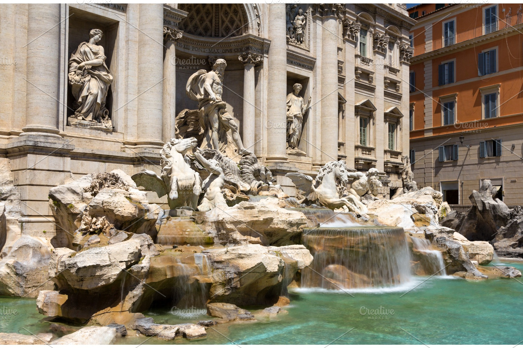 Trevi fountain in rome italy containing trevi, rome, and fountain, an Architecture Photo by Leonid Andronov