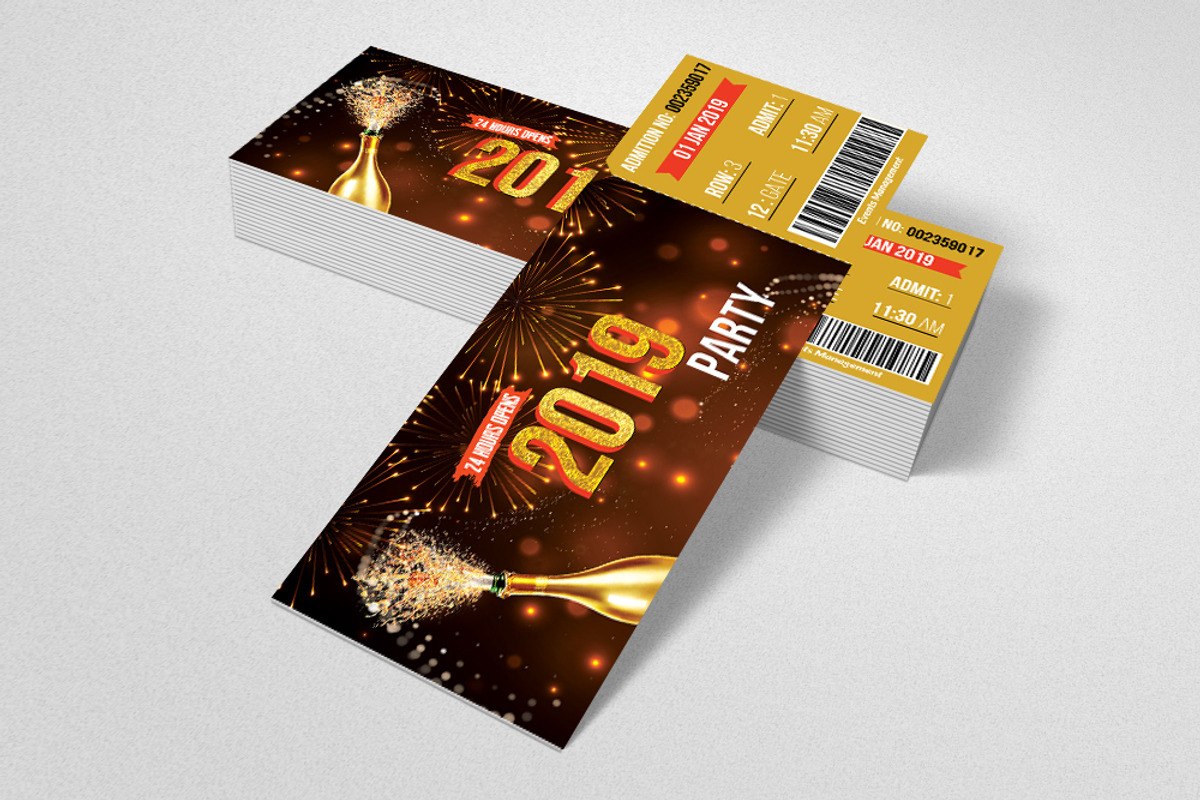 New Year Party Ticket Templates, an Invitation Template by Psd Templates (Photo 3 of 3)