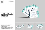 A4 Certificate Mockup, an Advertising Mockup by Graphiculon (Thumbnail 1 of 11)