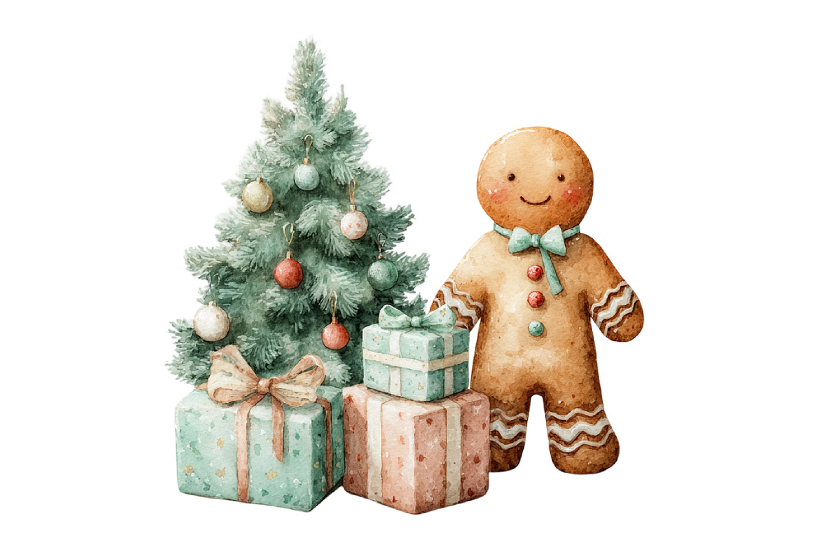 Sweet Watercolor Gingerbread Clipart, an Illustration by Designworld (Photo 5 of 5)
