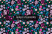Girly Flowers | Vector Print, a Pattern Graphic by MalyskaStudio (Thumbnail 1 of 7)