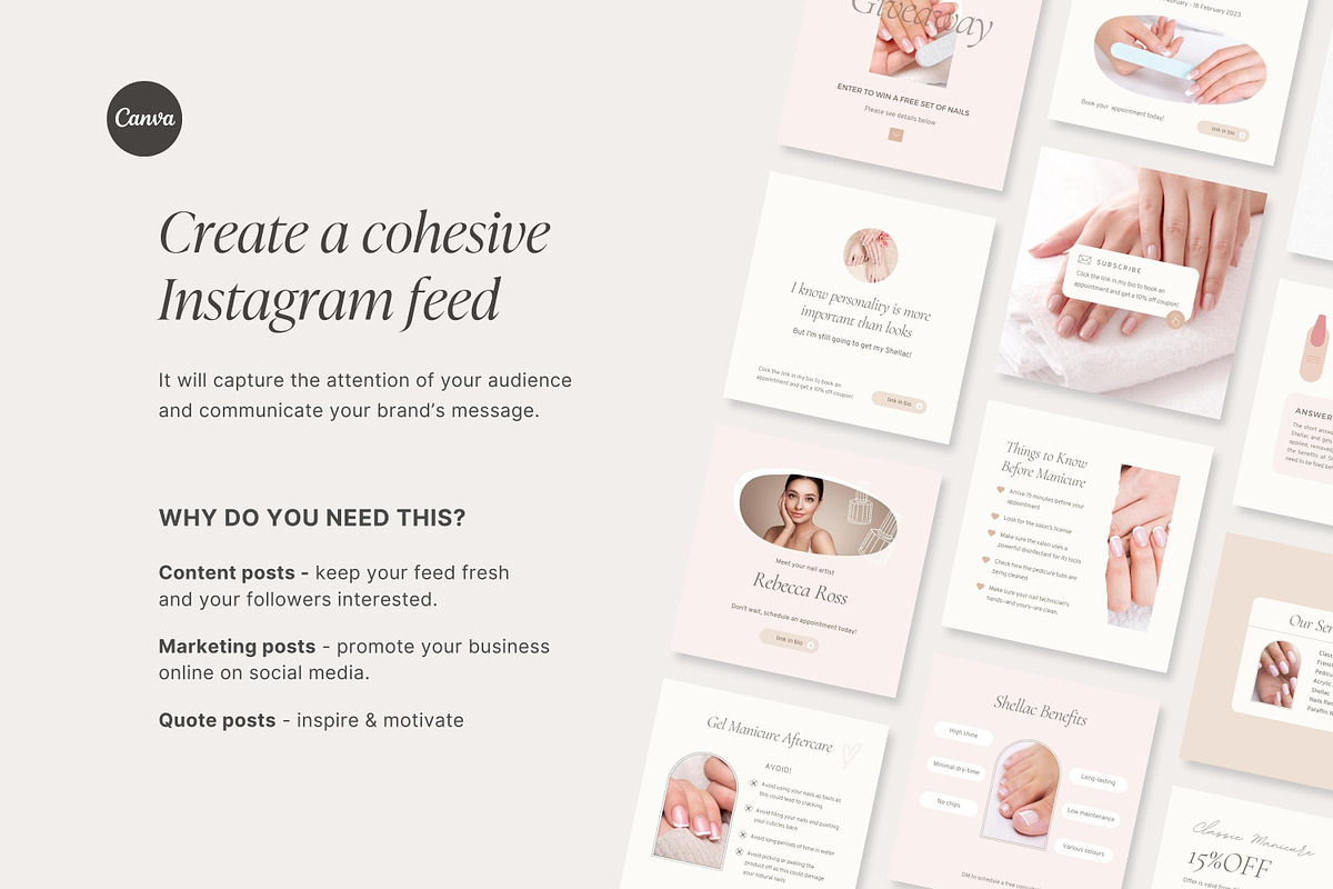 Nail Tech Instagram templates, a Social Media Template by LiliesandBerries (Photo 6 of 21)