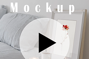 2:3 frame video mockup, wall art mp4, a Household Mockup by Pixelkrafter (Thumbnail 1 of 4)