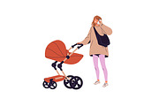 Families, parents with strollers set, a Person Illustration by PaperTrident (Thumbnail 7 of 9)