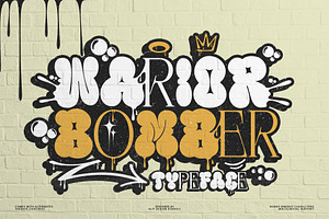 Warior Bomber Typeface, a Serif Font by alit design