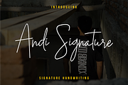 Andi Signature, a Script Font by MenkType Studio (Thumbnail 1 of 7)